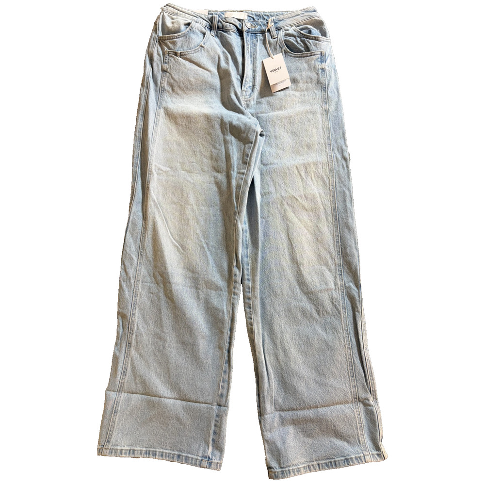 VERVET Flying Monkey Kris Baggy Wide Leg Jeans Light Wash Size 31 Y2K New - Picture 4 of 8